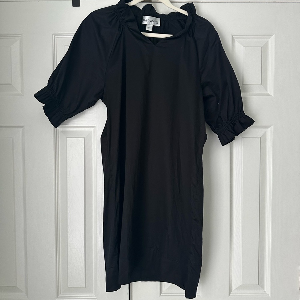 Sara Campbell Black Ruffle Sleeve Dress
